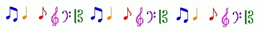 Clip art music colored notes